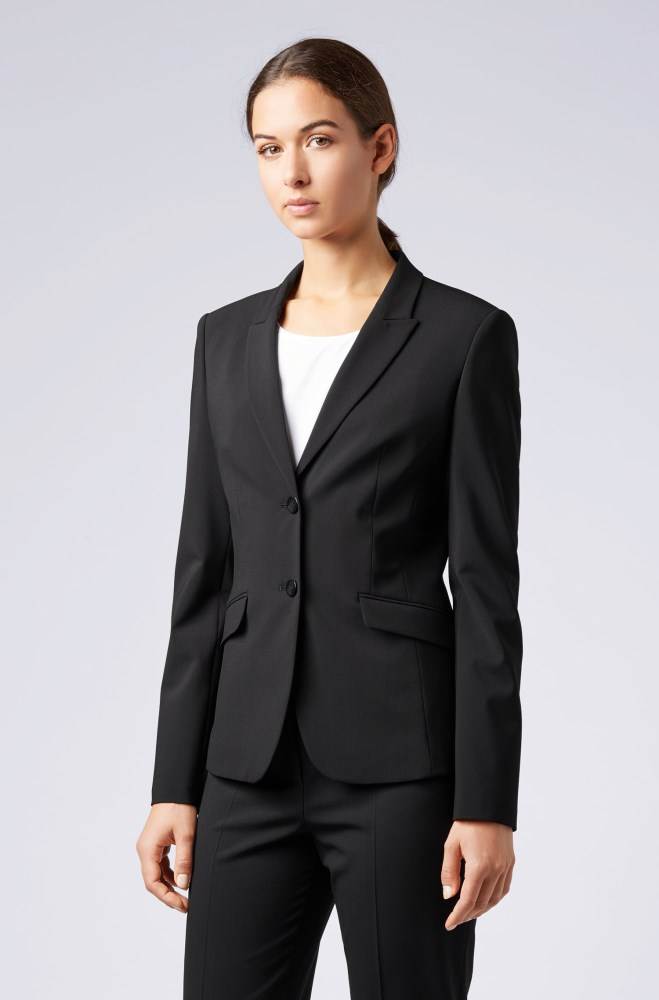 Hugo Boss Stretch wool blazer Svarte | 4XX8F7XX