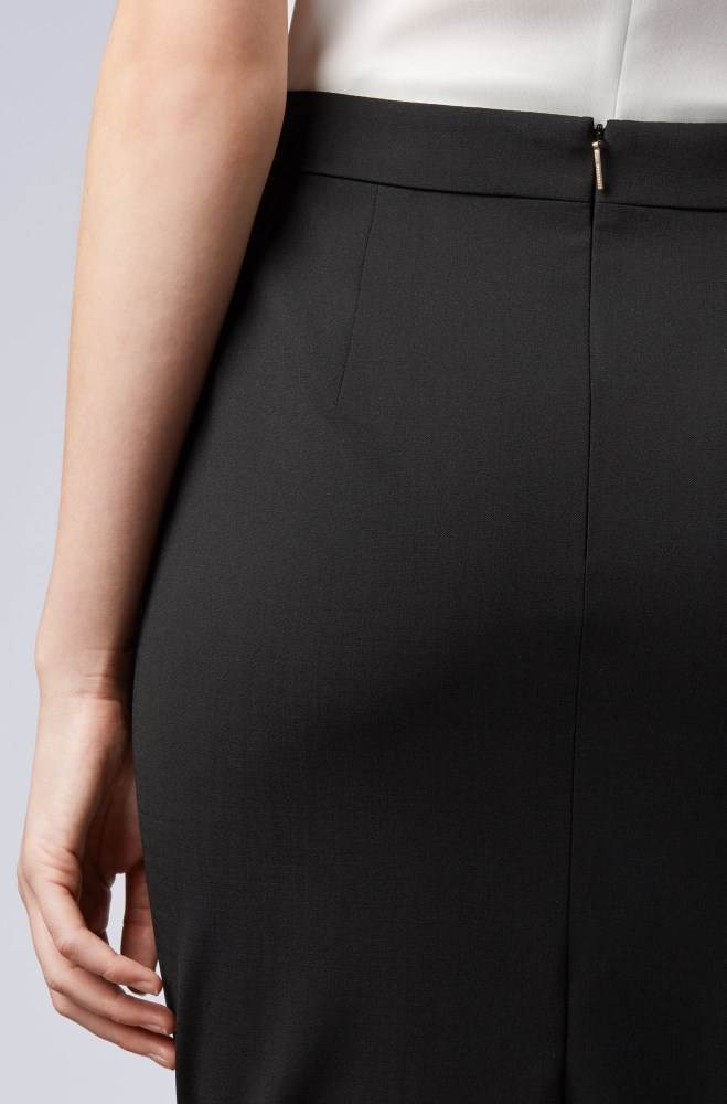 Hugo Boss Stretch wool slim-fit pencil skirt Svarte | DThmU5mS