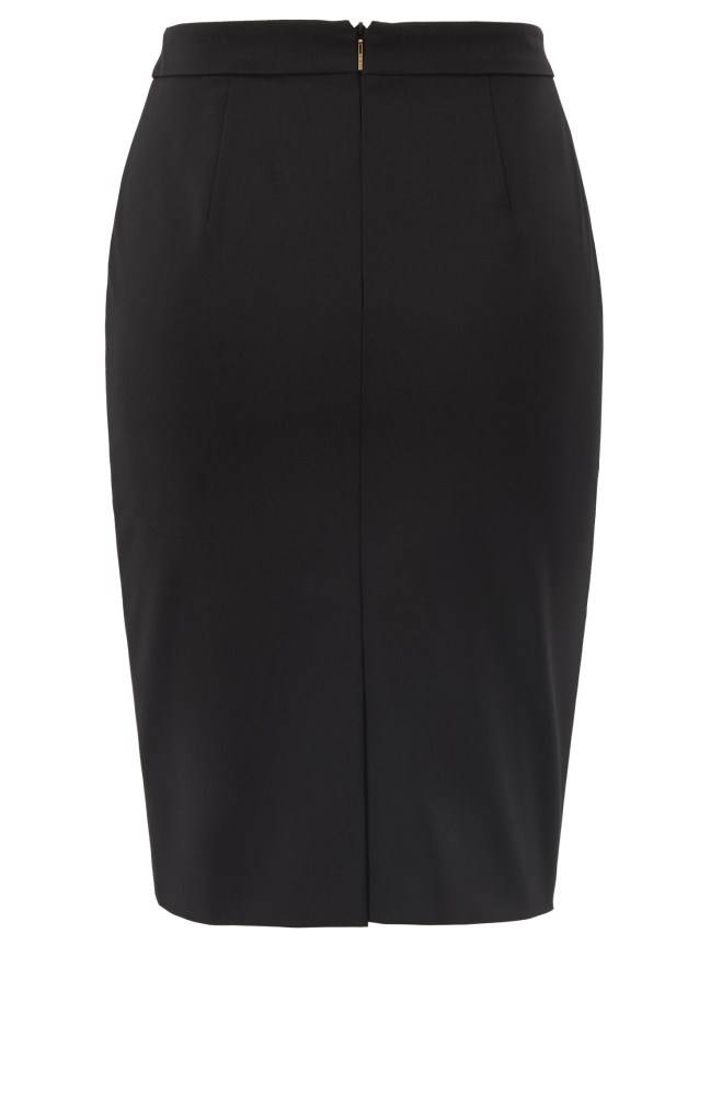 Hugo Boss Stretch wool slim-fit pencil skirt Svarte | DThmU5mS