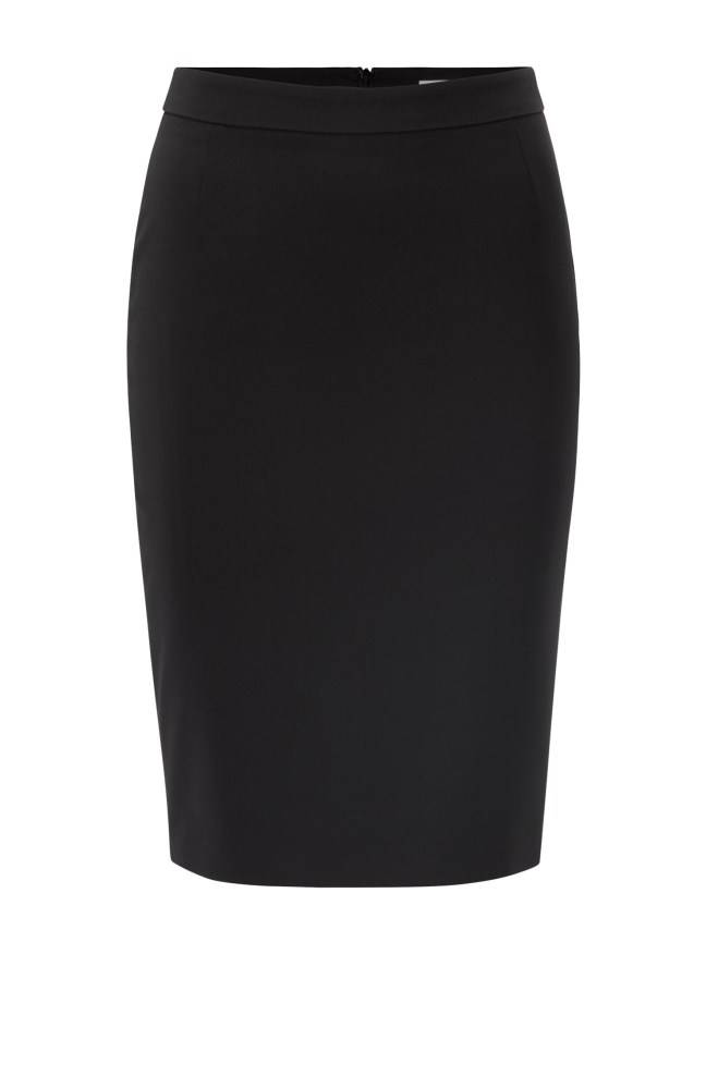 Hugo Boss Stretch wool slim-fit pencil skirt Svarte | DThmU5mS