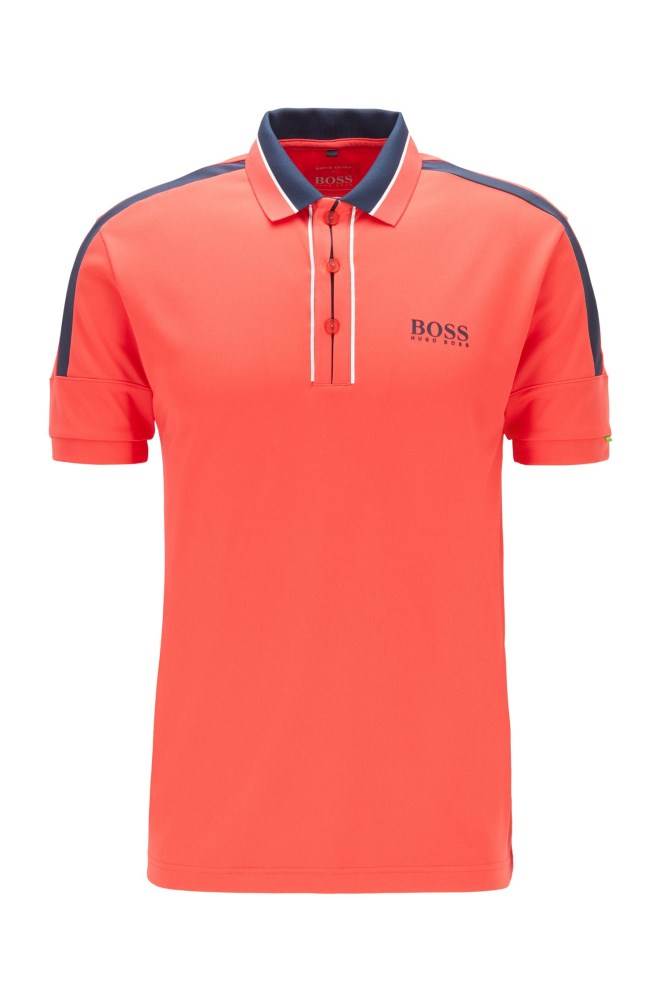 Hugo Boss Stripe-detail polo shirt Rød | NegDXKlh