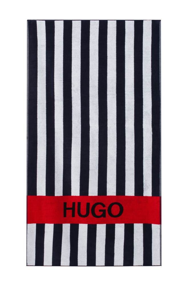 Hugo Boss Striped cotton-terry beach towel Lyse Blå | CD5iPZGL