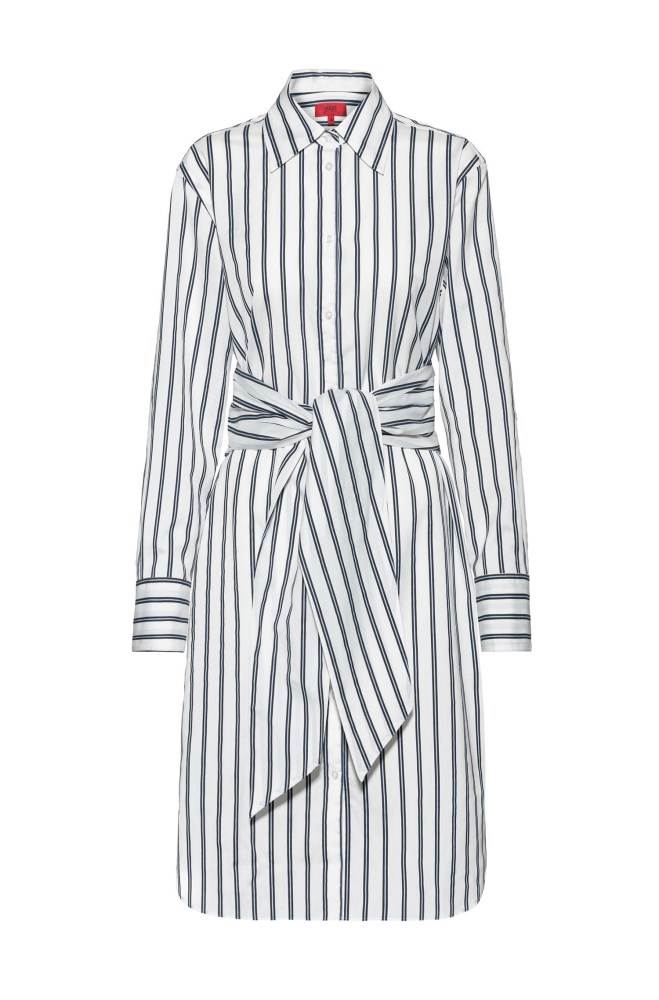 Hugo Boss Striped shirt dress Hvite | bFH16a7Z