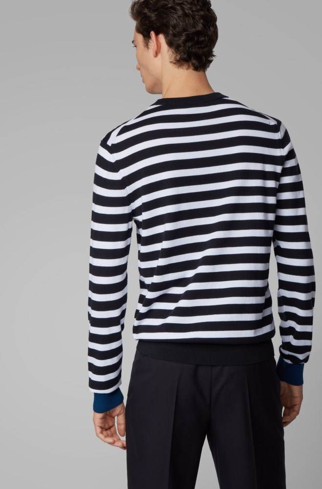 Hugo Boss Striped sweater Mørke Blå | RnXp2eEk