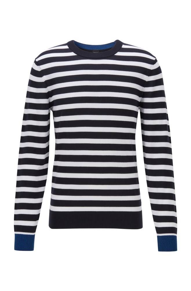 Hugo Boss Striped sweater Mørke Blå | RnXp2eEk