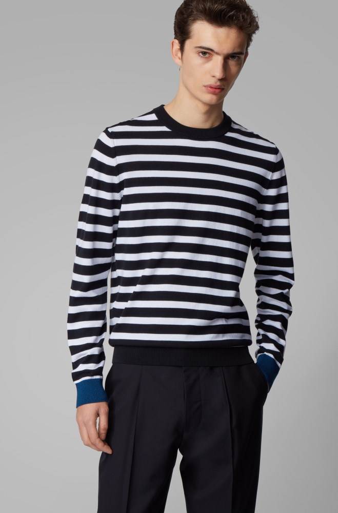 Hugo Boss Striped sweater Mørke Blå | RnXp2eEk