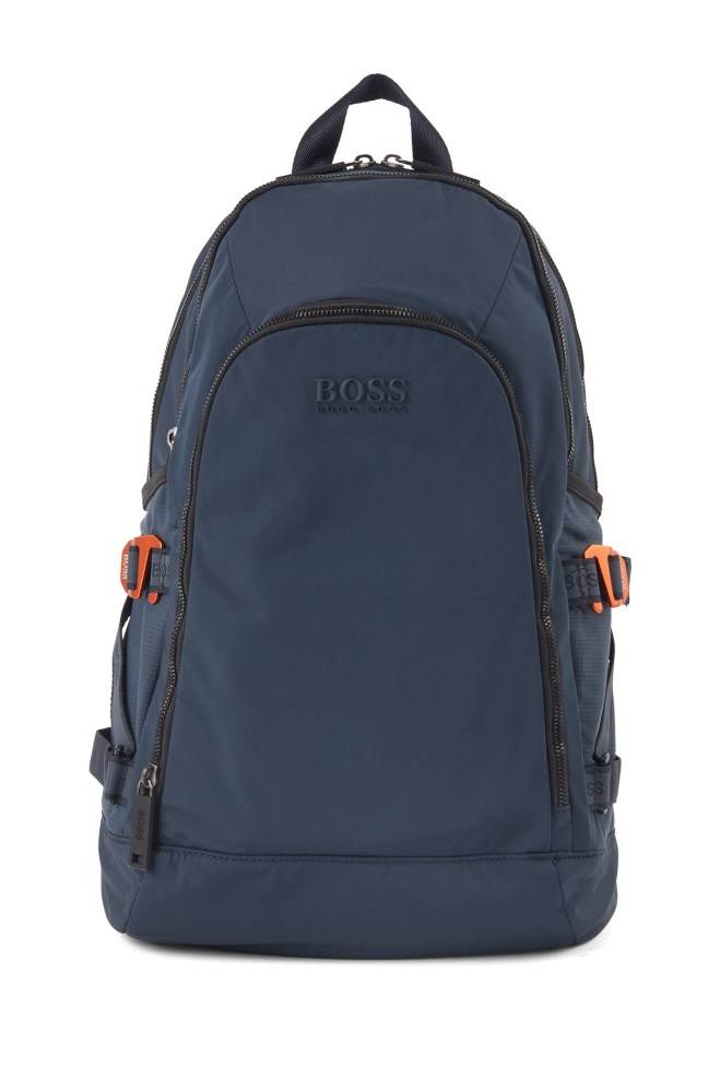 Hugo Boss Structured-nylon backpack Mørke Blå | YEWfgXOg