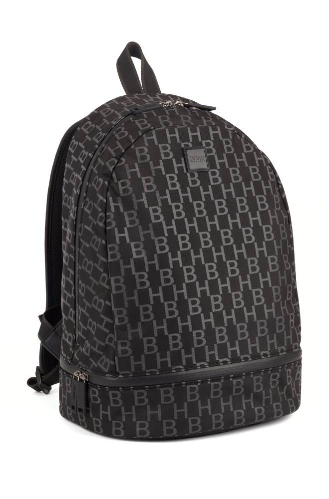 Hugo Boss Structured-nylon backpack Svarte | MJQwswCB