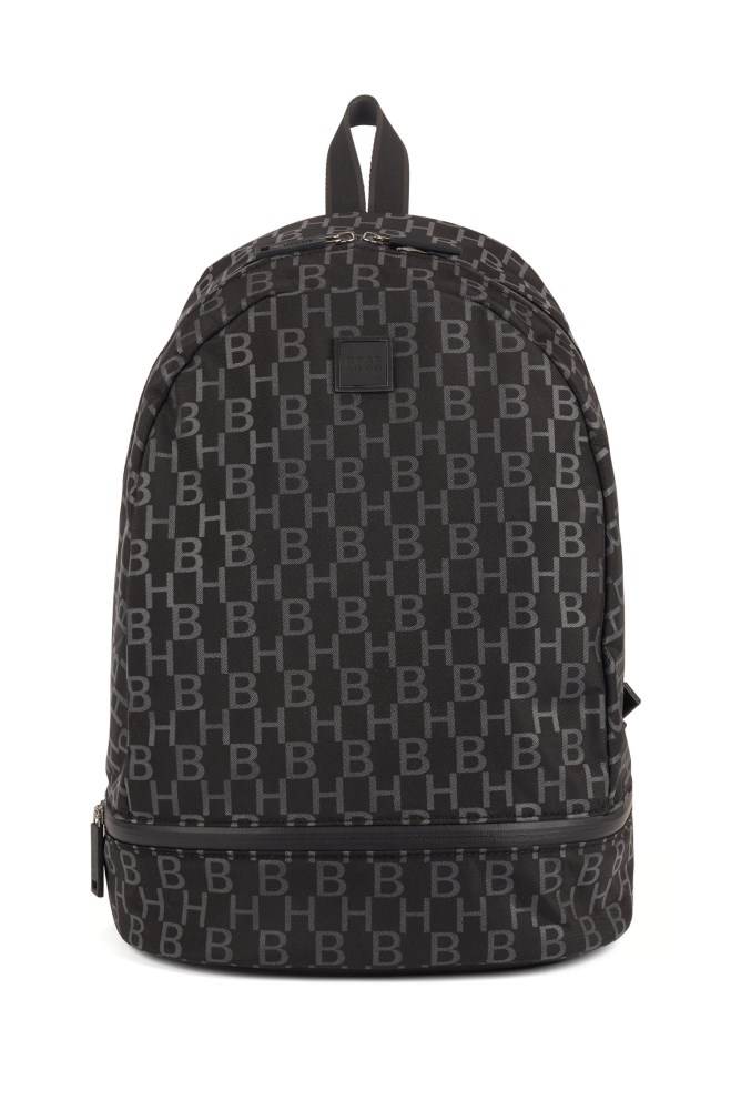 Hugo Boss Structured-nylon backpack Svarte | MJQwswCB