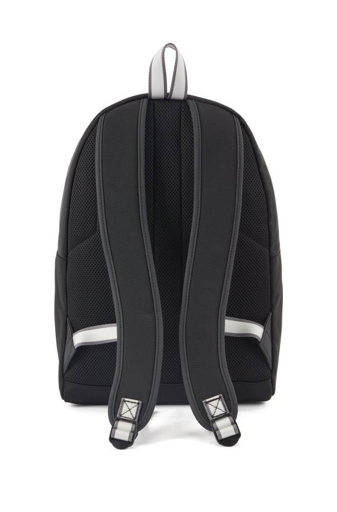 Hugo Boss Structured-nylon backpack Svarte | hsvUYtRL