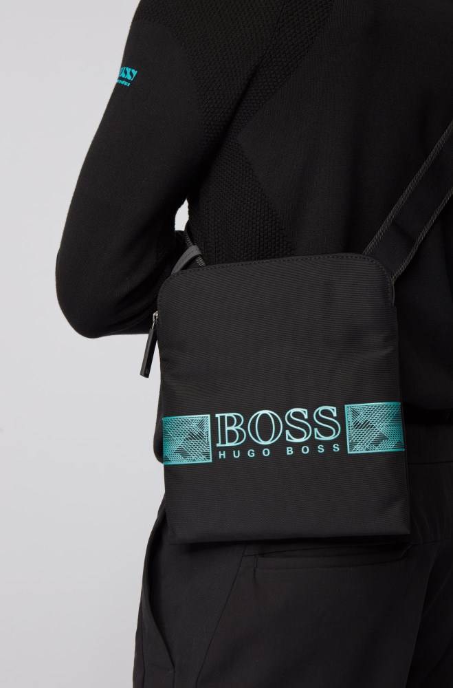 Hugo Boss Structured-nylon envelope bag Svarte | 3j0hvGCB