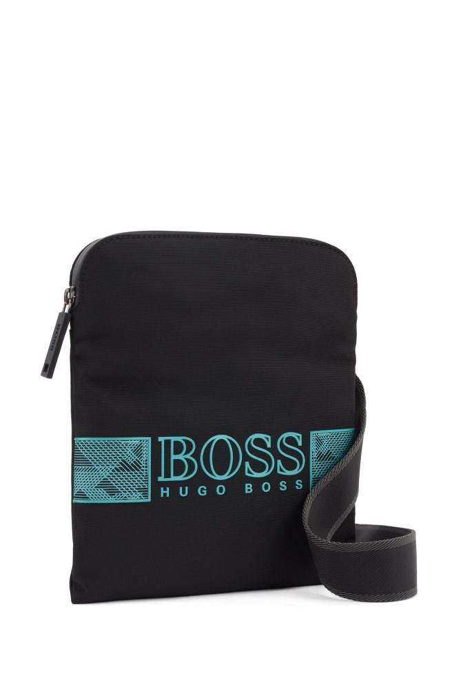 Hugo Boss Structured-nylon envelope bag Svarte | 3j0hvGCB