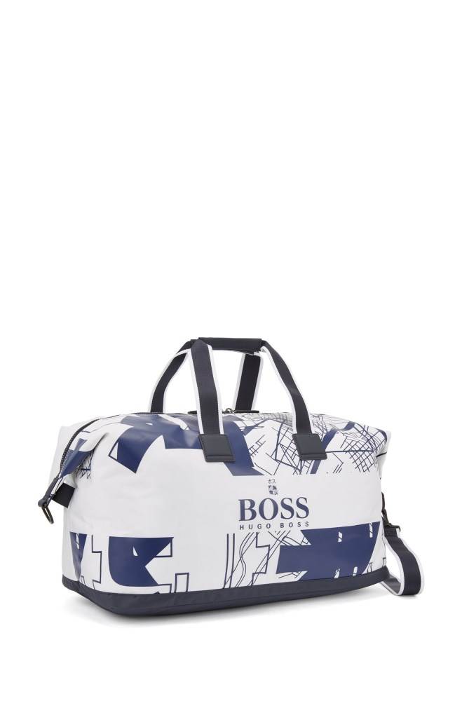 Hugo Boss Structured-nylon holdall Hvite | 5ZNiSe27