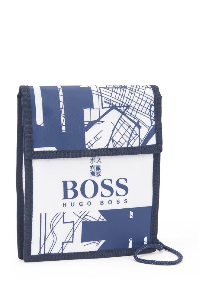 Hugo Boss Structured-nylon pochette Hvite | 0UXsPZTM