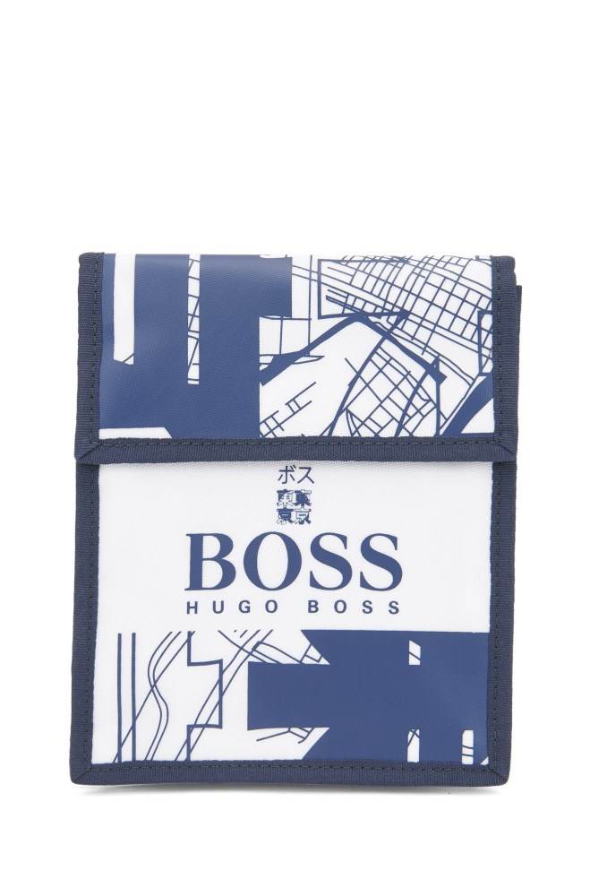 Hugo Boss Structured-nylon pochette Hvite | 0UXsPZTM