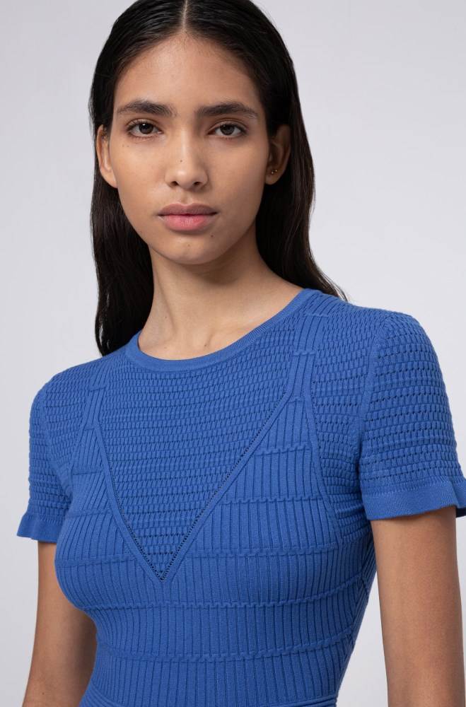 Hugo Boss Super-stretch knitted dress Blå | eBedtHrh