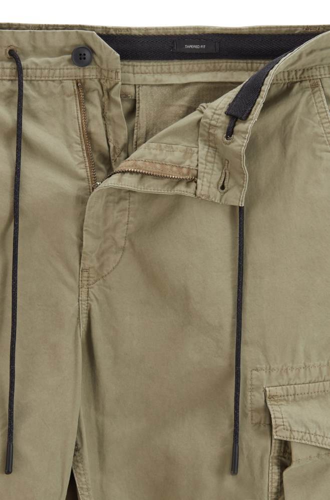 Hugo Boss Tapered-fit cargo trousers Grønn | 2YnRJbM0