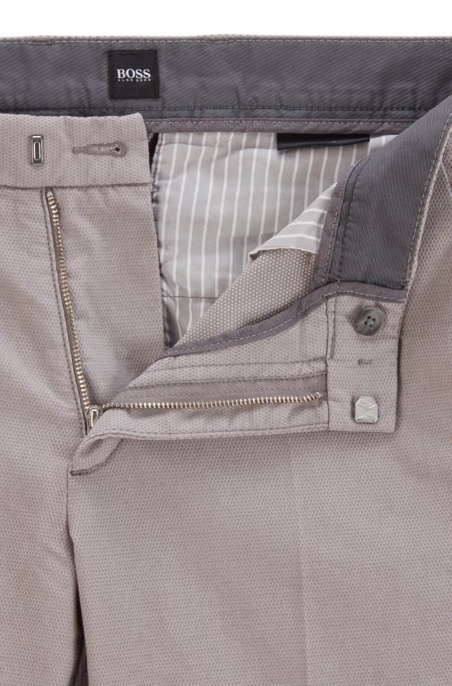 Hugo Boss Tapered-fit chinos Sølv | DXSQh0ZY