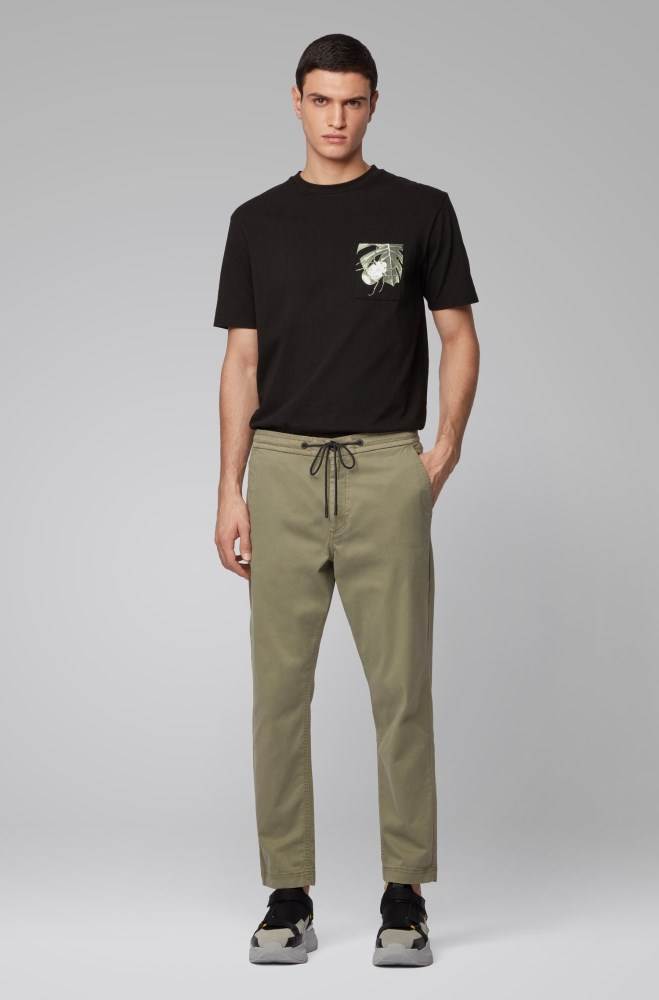 Hugo Boss Tapered-fit drawstring trousers Grønn | jCSiQKJT