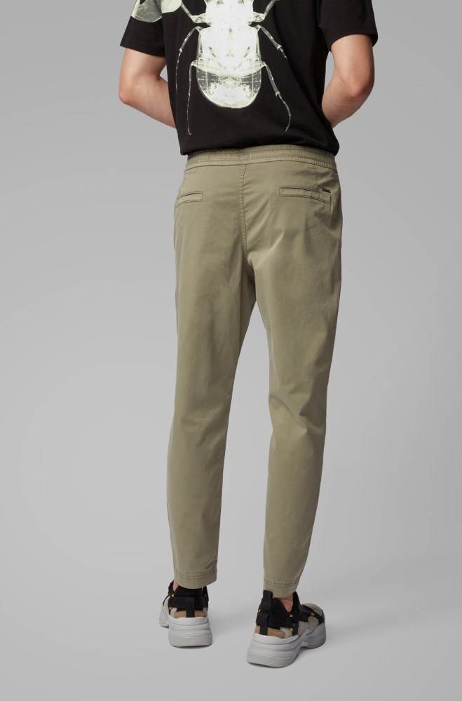 Hugo Boss Tapered-fit drawstring trousers Grønn | jCSiQKJT