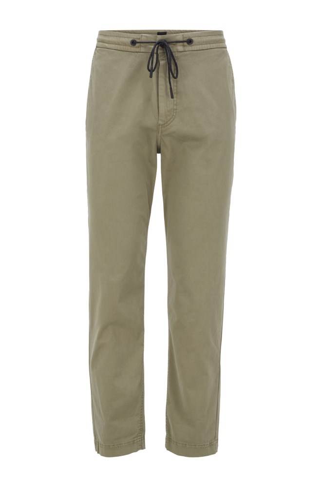 Hugo Boss Tapered-fit drawstring trousers Grønn | jCSiQKJT