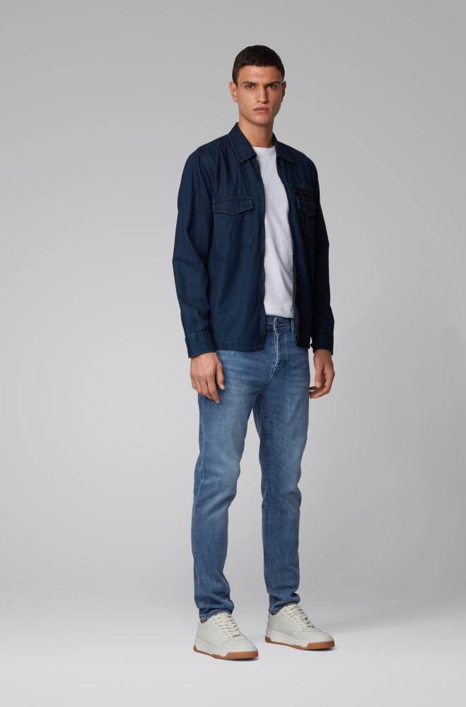 Hugo Boss Tapered-fit jeans Blå | DAzEaRXX