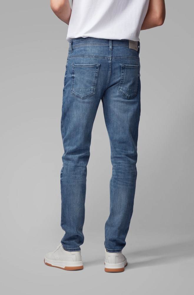 Hugo Boss Tapered-fit jeans Blå | DAzEaRXX