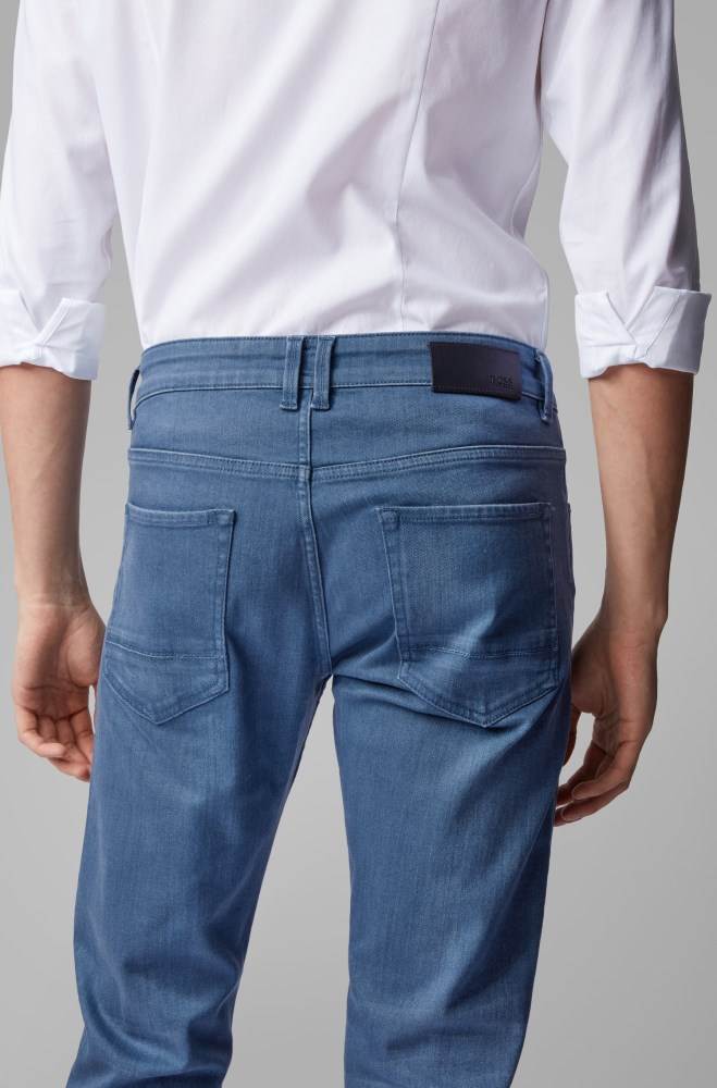 Hugo Boss Tapered-fit jeans Blå | Vb3uBNK6