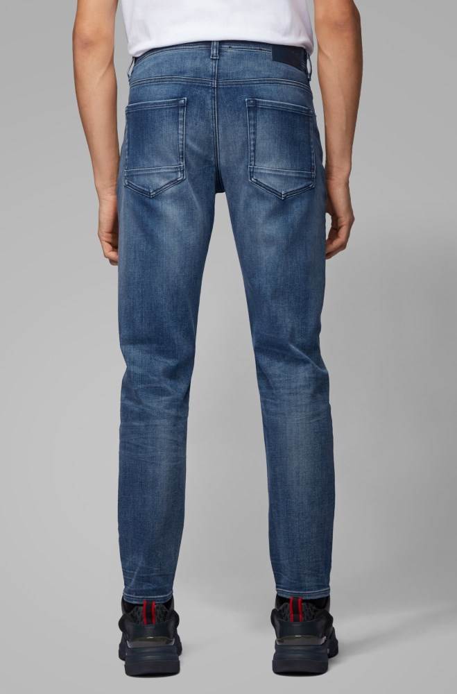 Hugo Boss Tapered-fit jeans Blå | igKmPL4i