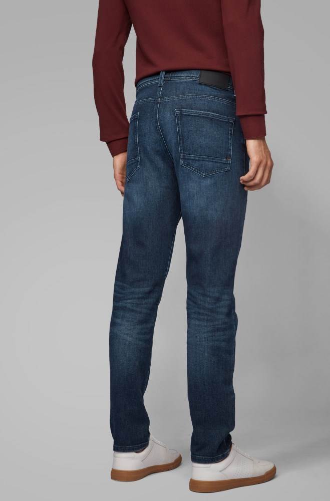 Hugo Boss Tapered-fit jeans Blå | xE3LrOqW