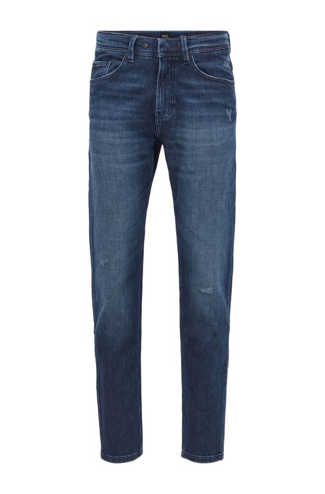 Hugo Boss Tapered-fit jeans Blå | xE3LrOqW