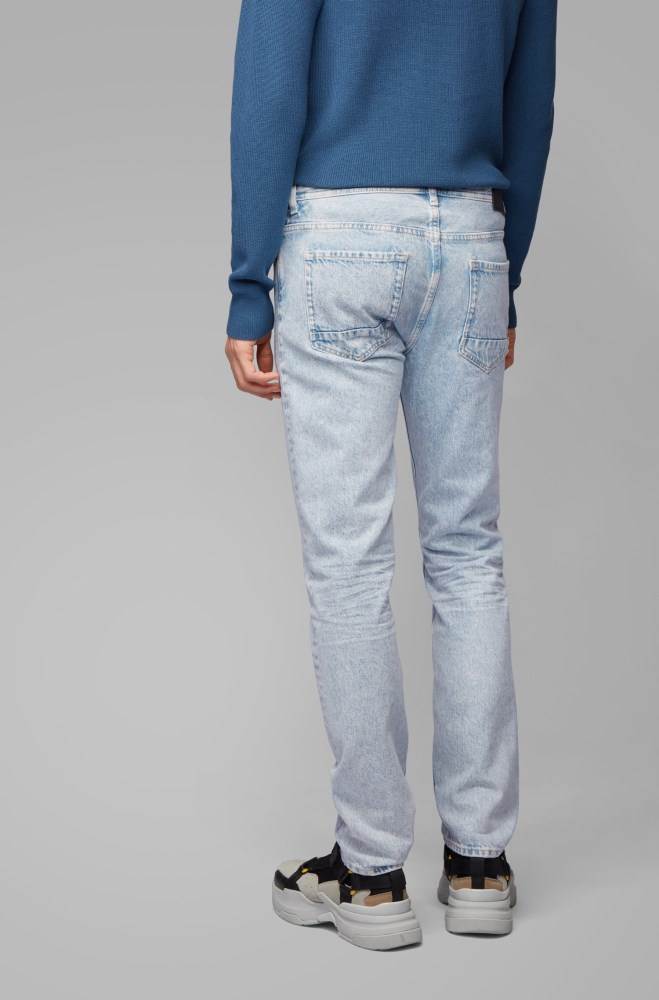 Hugo Boss Tapered-fit jeans Lyse Blå | drBy0ROU