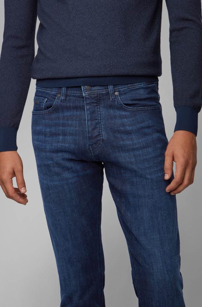 Hugo Boss Tapered-fit jeans Mørke Blå | ww83KhlO