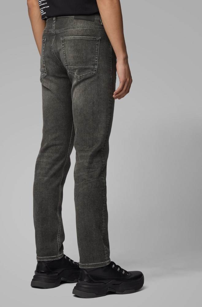 Hugo Boss Tapered-fit jeans Mørke Grå | Esn7zEBH