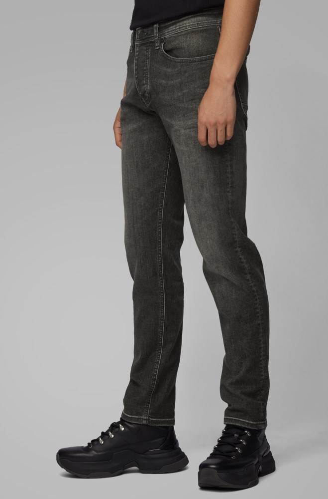 Hugo Boss Tapered-fit jeans Mørke Grå | Esn7zEBH