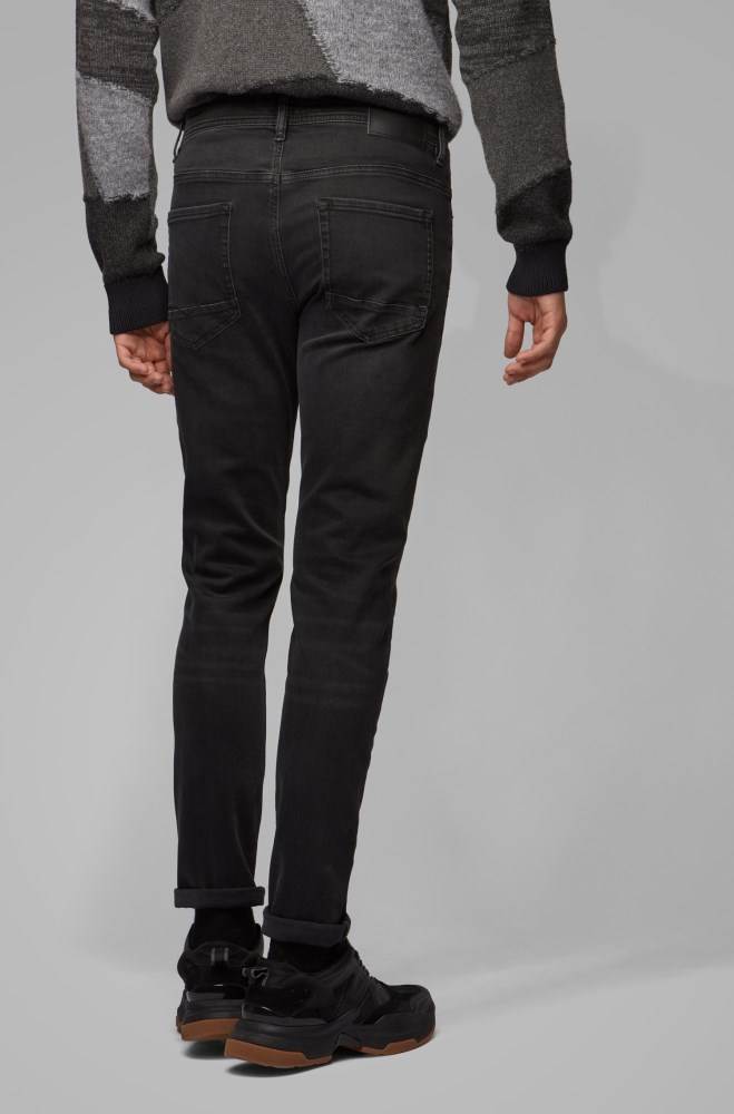 Hugo Boss Tapered-fit jeans Svarte | 9q0YJtGU