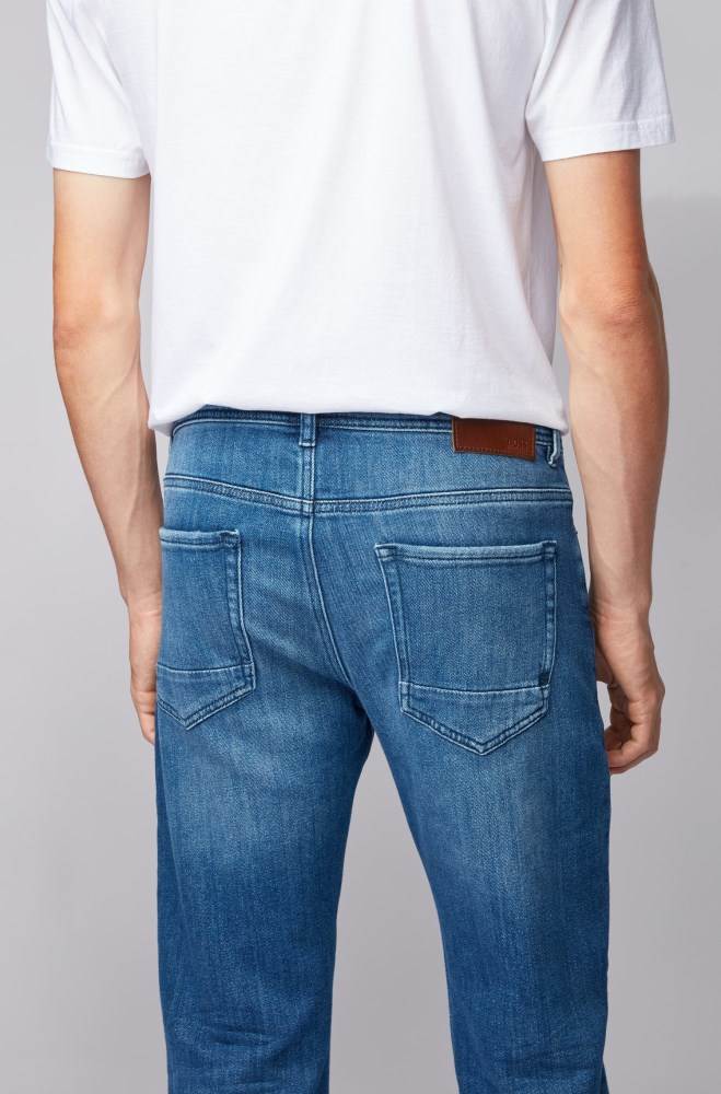 Hugo Boss Tapered-fit jeans Turkis | OIVnruJA