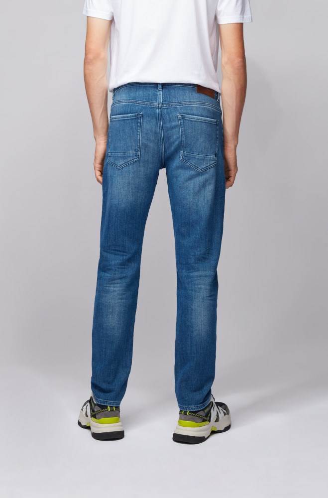 Hugo Boss Tapered-fit jeans Turkis | OIVnruJA