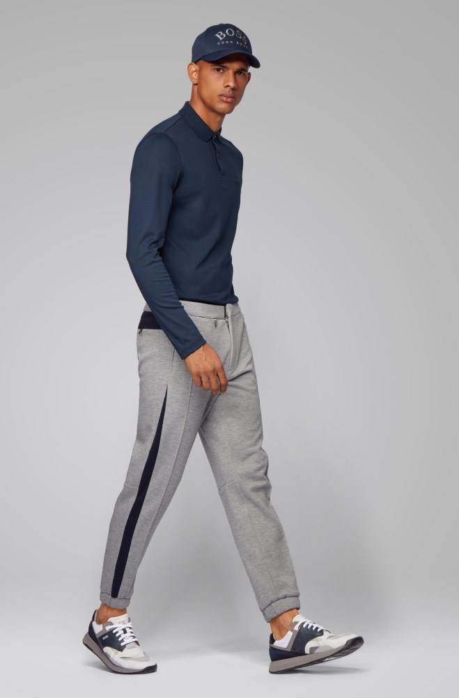 Hugo Boss Tapered-fit jogging trousers Lyse Grå | YFCDrYWL