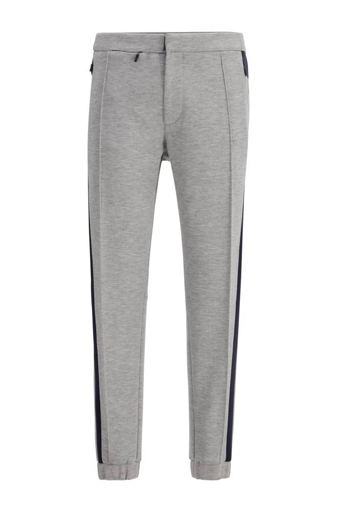 Hugo Boss Tapered-fit jogging trousers Lyse Grå | YFCDrYWL