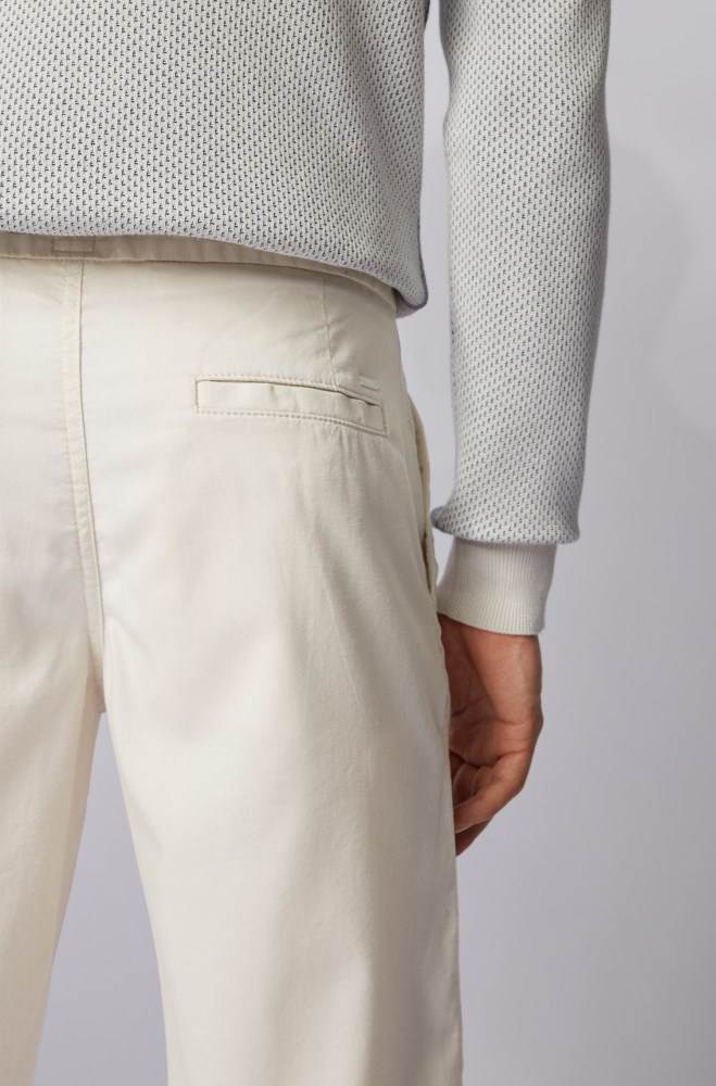 Hugo Boss Tapered-fit pleat-front trousers Lyse Beige | BCzMxBUr