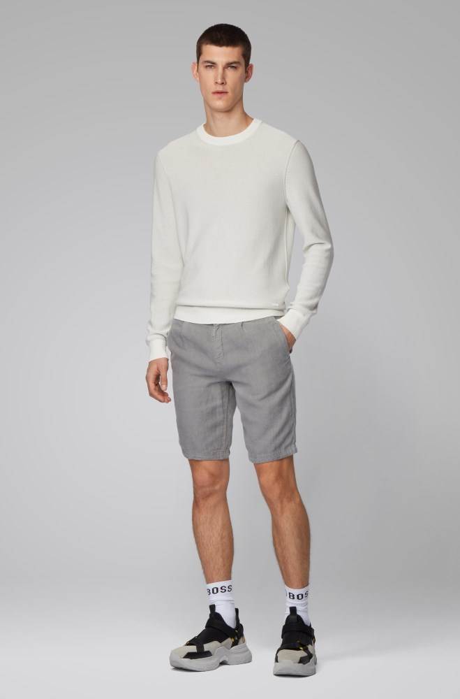 Hugo Boss Tapered-fit shorts Grå | 3Gtn3ZO7