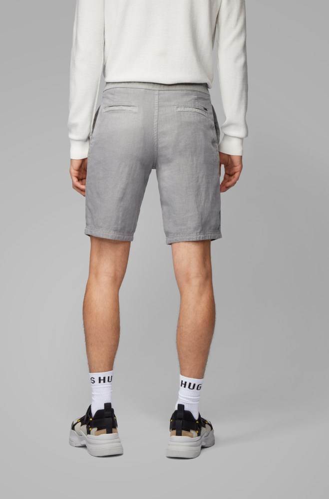 Hugo Boss Tapered-fit shorts Grå | 3Gtn3ZO7