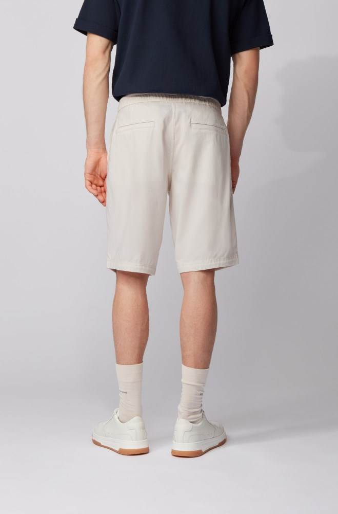 Hugo Boss Tapered-fit shorts Lyse Beige | M4y71DQ4