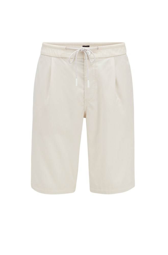 Hugo Boss Tapered-fit shorts Lyse Beige | M4y71DQ4