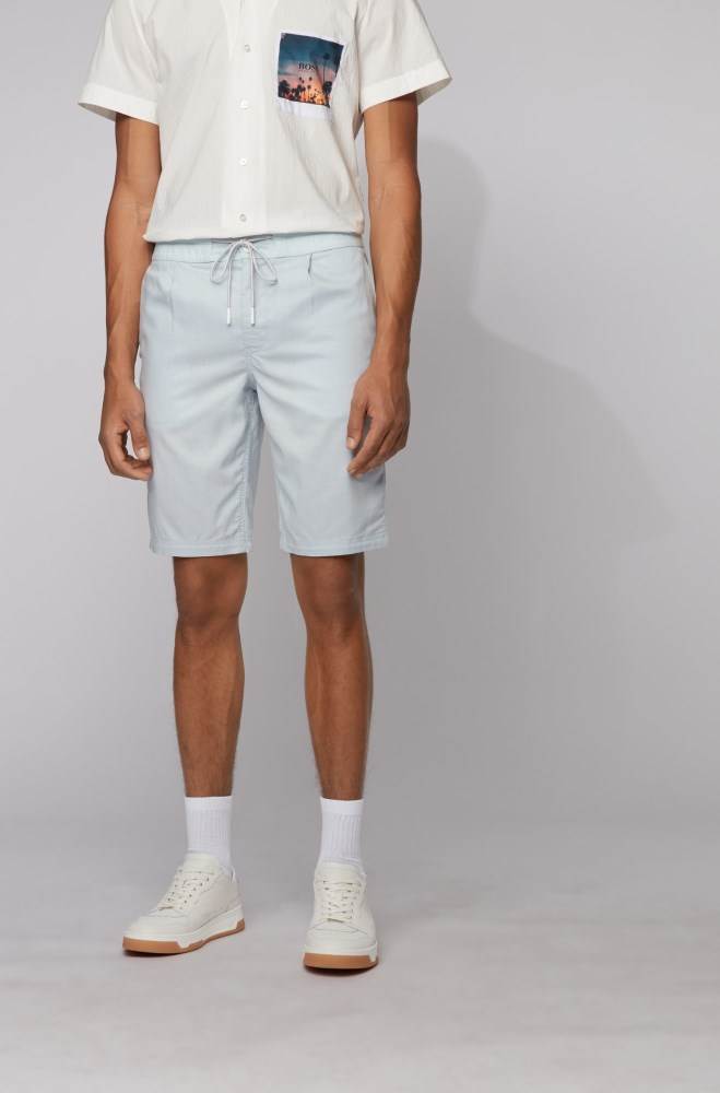 Hugo Boss Tapered-fit shorts Lyse Blå | sNVl3ChL