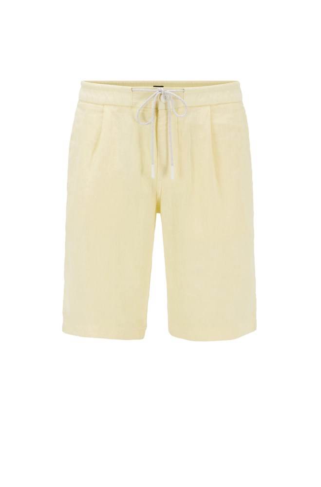 Hugo Boss Tapered-fit shorts Lyse Gul | bLBffxkM