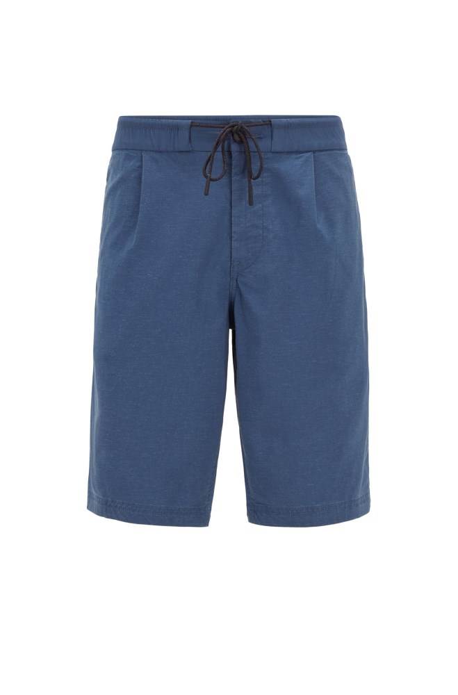 Hugo Boss Tapered-fit shorts Mørke Blå | 3kQ00QHr