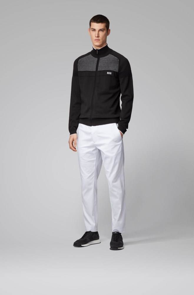 Hugo Boss Tapered-fit trousers Hvite | iKBvssUM