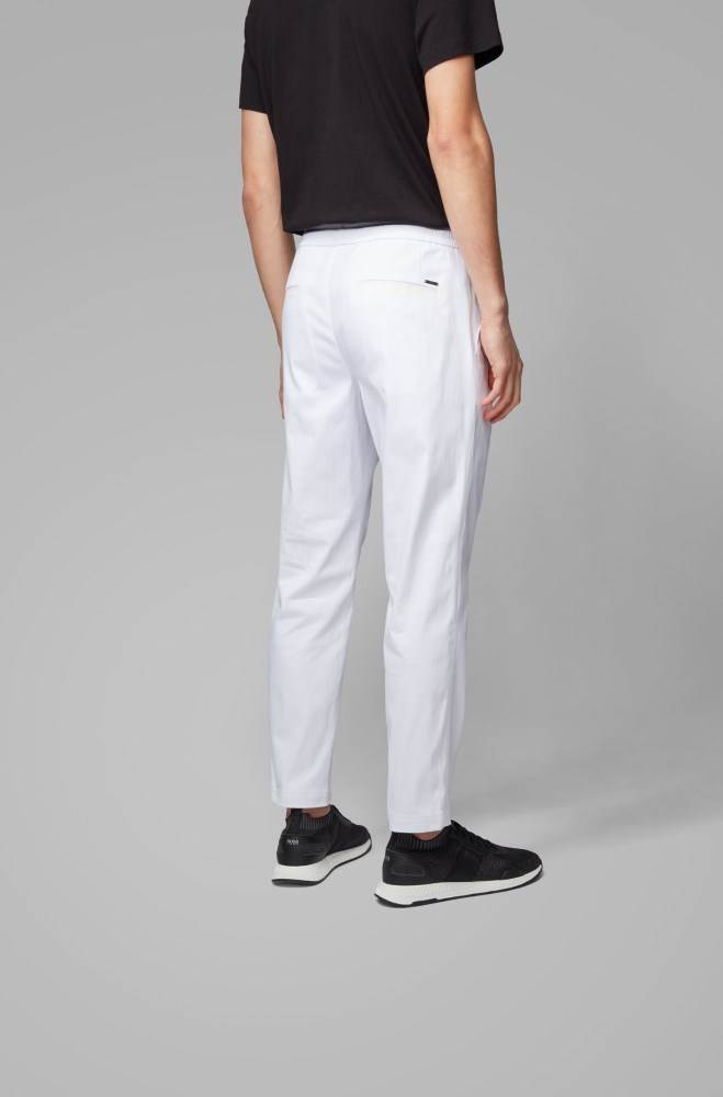 Hugo Boss Tapered-fit trousers Hvite | iKBvssUM